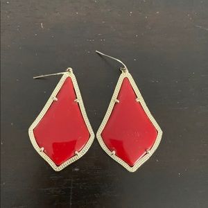 RED KENDRA SCOTT LARGE EARRINGS